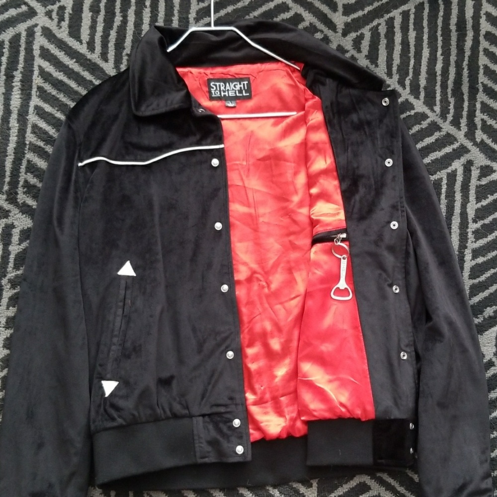 Straight to Hell Rock and Roll Men's Velvet Jacket